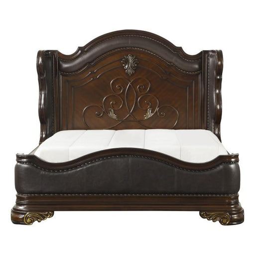 Homelegance Royal Highlands King Upholstered Panel Bed in Rich Cherry 1603K-1EK image