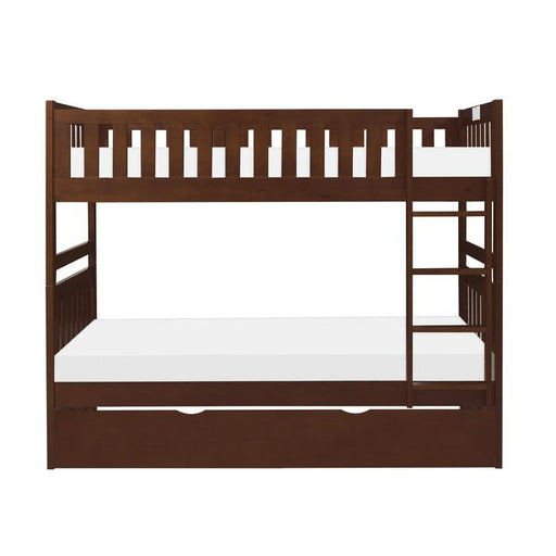 Homelegance Rowe Twin/Twin Bunk Bed w/ Twin Trundle Bed in Dark Cherry B2013DC-1*R image