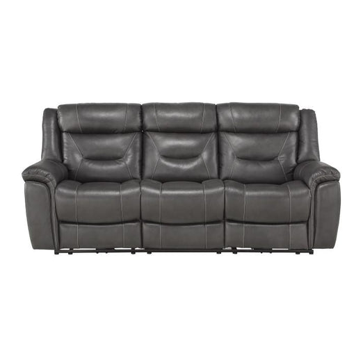 Homelegance Furniture Danio Power Double Reclining Sofa with Power Headrests in Dark Gray 9528DGY-3PWH image