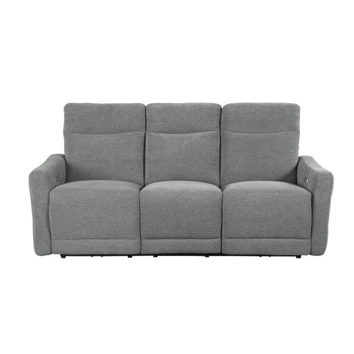 Homelegance Furniture Edition Power Double Lay Flat Reclining Sofa in Dove Grey 9804DV-3PWH image