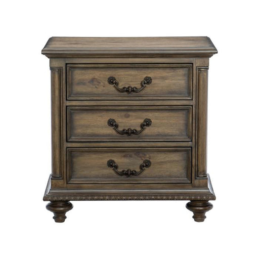 Homelegance Furniture Rachelle 3 Drawer Nightstand in Weathered Pecan 1693-4 image