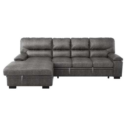 Homelegance Furniture Michigan Sectional with Pull Out Bed and Left Chaise in Dark Gray image