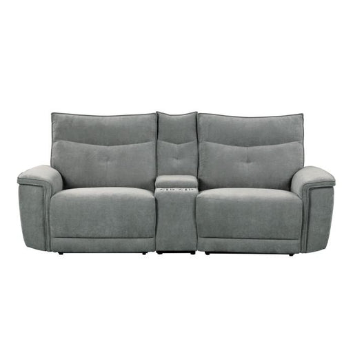 Homelegance Furniture Tesoro Power Double Reclining Loveseat in Dark Gray image