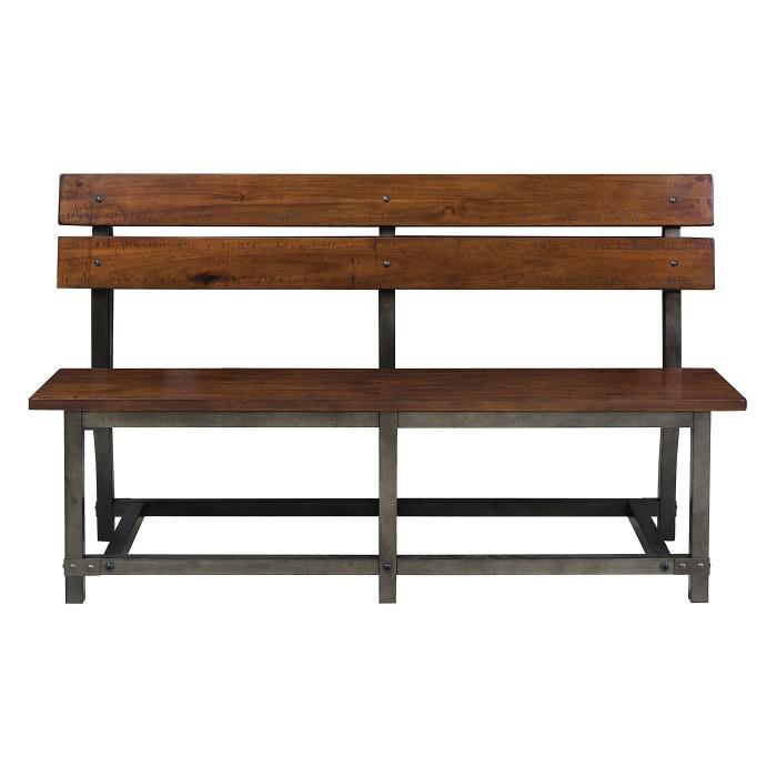 Homelegance Holverson Bench w/ Back in Rustic Brown 1715-BH image