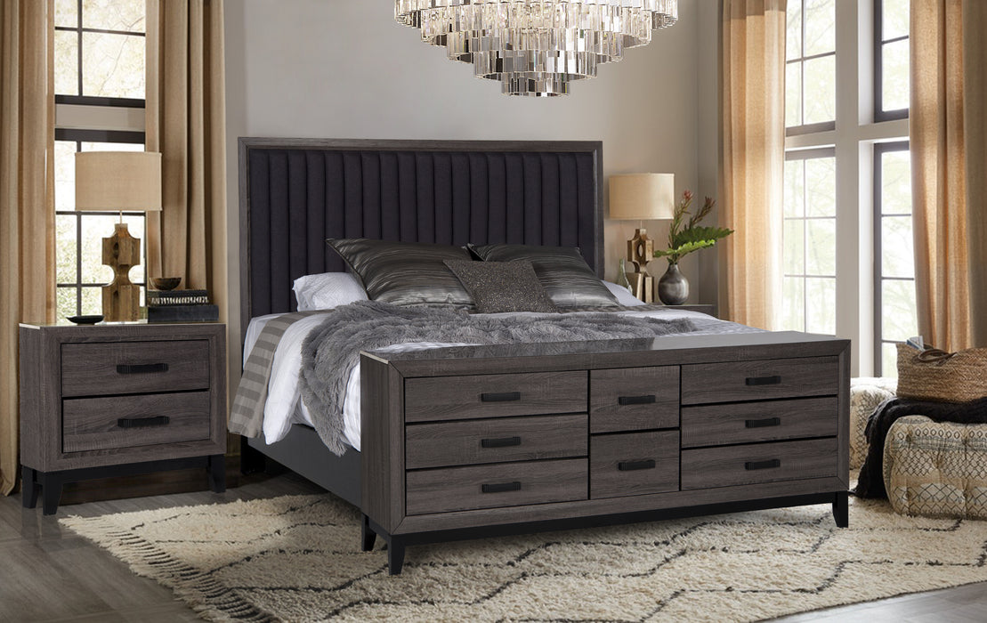 Laura Foil Grey Queen Bed with Case image