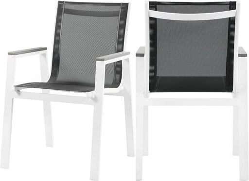 Nizuc Black Mesh Waterproof Fabric Outdoor Patio Aluminum Mesh Dining Arm Chair image
