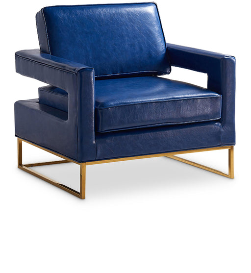 Amelia Navy Faux Leather Accent Chair image