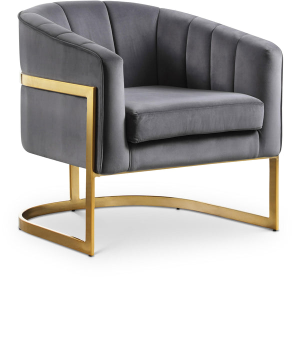 Carter Grey Velvet Accent Chair image