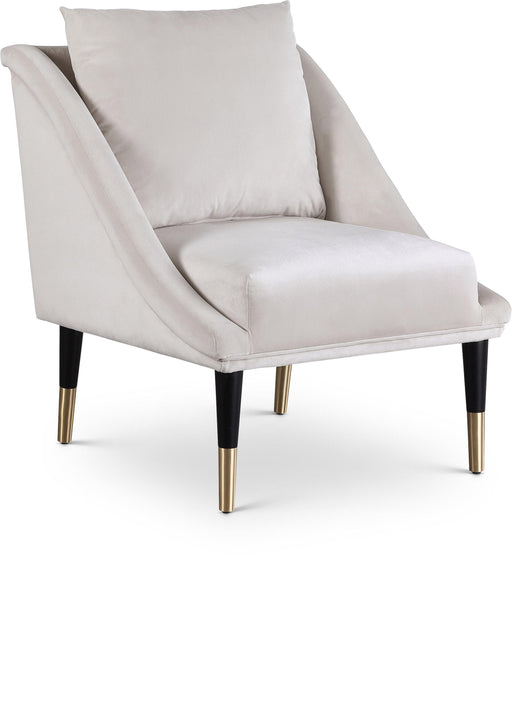 Elegante Cream Velvet Accent Chair image