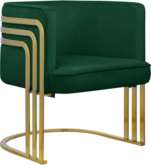 Rays Green Velvet Accent Chair image