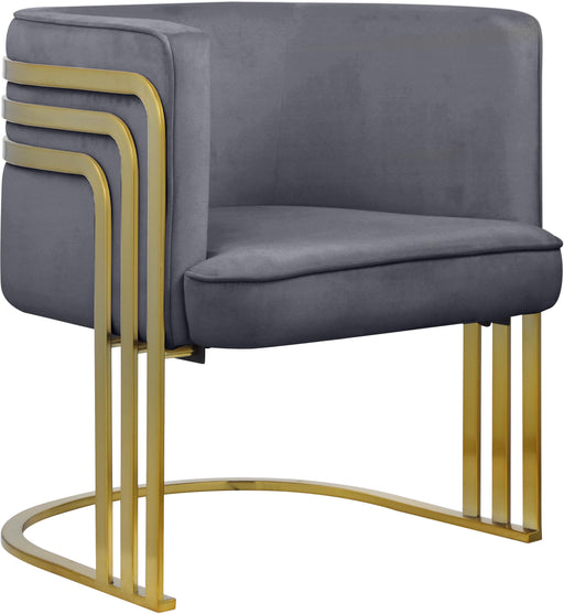 Rays Grey Velvet Accent Chair image