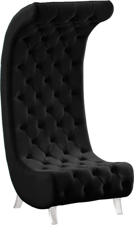 Crescent Black Velvet Accent Chair image