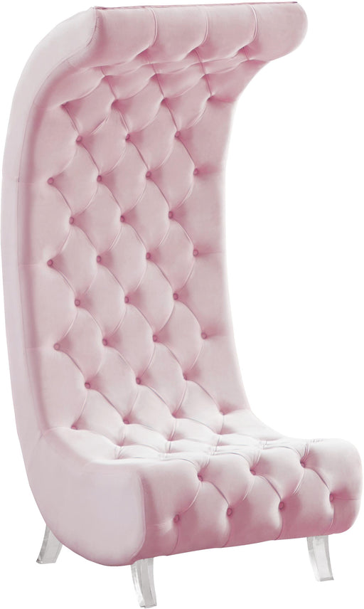 Crescent Pink Velvet Accent Chair image