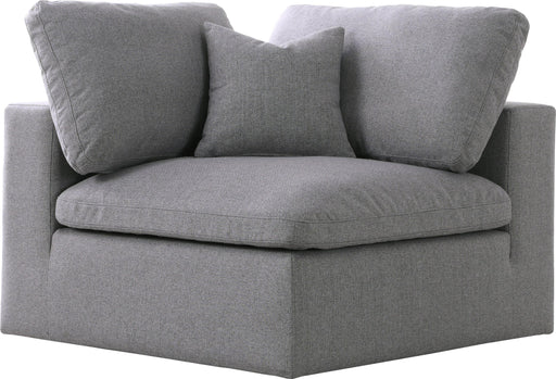 Serene Grey Linen Fabric Deluxe Cloud Corner Chair image