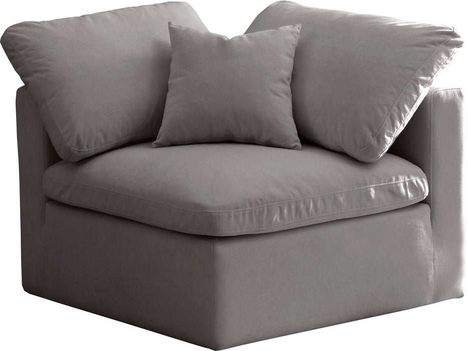Plush Grey Velvet Standard Cloud Modular Corner Chair image