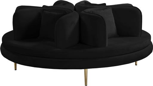 Circlet Black Velvet Round Sofa Settee image