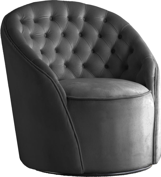 Alessio Grey Velvet Accent Chair image