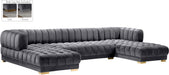 Gwen Grey Velvet 3pc. Sectional (3 Boxes) image