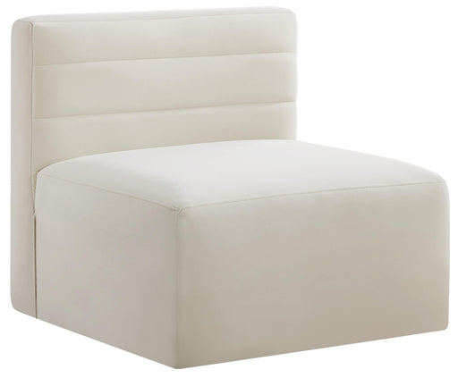Quincy Cream Velvet Modular Armless Chair image