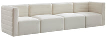 Quincy Cream Velvet Modular Sofa image