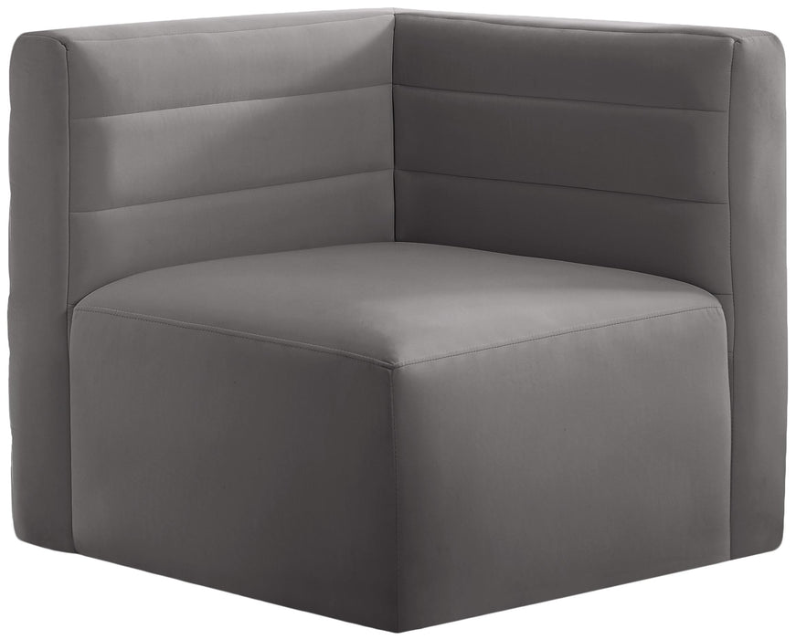Quincy Grey Velvet Modular Corner Chair image
