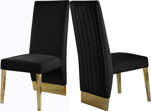 Porsha Black Velvet Dining Chair image