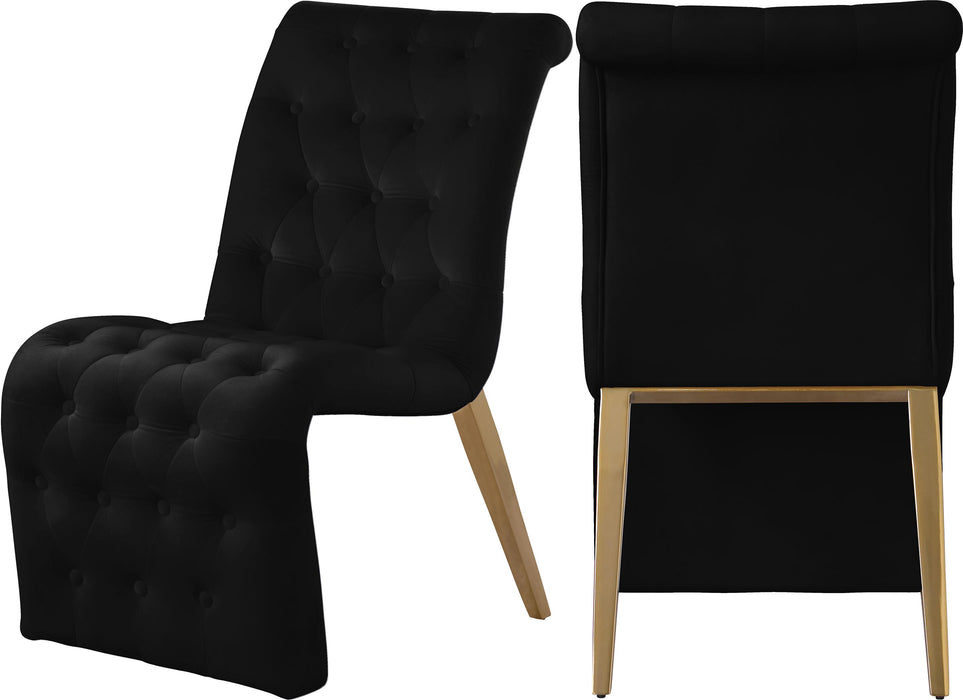 Curve Black Velvet Dining Chair image
