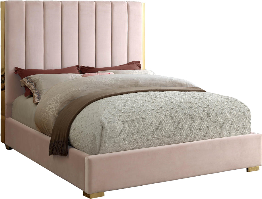 Becca Pink Velvet King Bed image