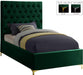 Cruz Green Velvet Twin Bed image