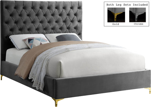 Cruz Grey Velvet Full Bed image