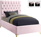 Cruz Pink Velvet Twin Bed image