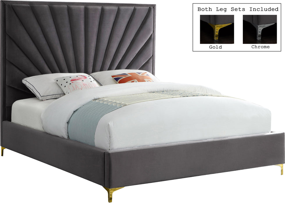 Eclipse Grey Velvet Full Bed image