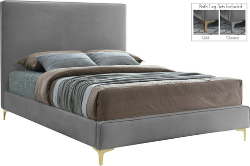 Geri Grey Velvet King Bed image