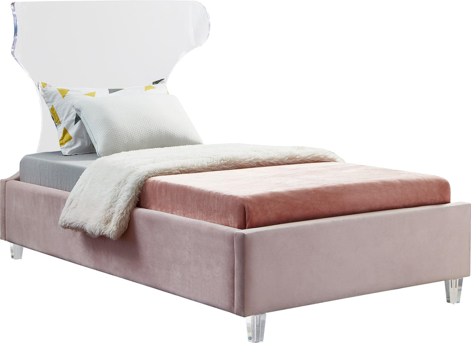 Ghost Pink Velvet Twin Bed image