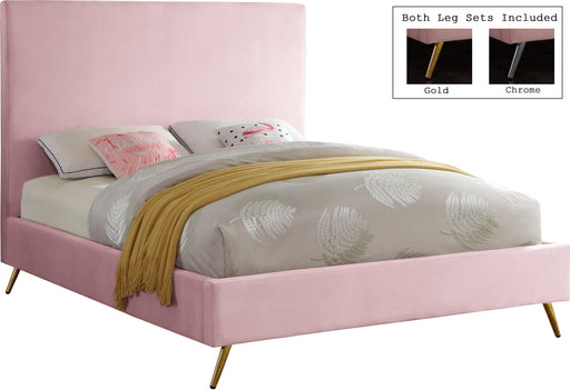 Jasmine Pink Velvet Queen Bed image