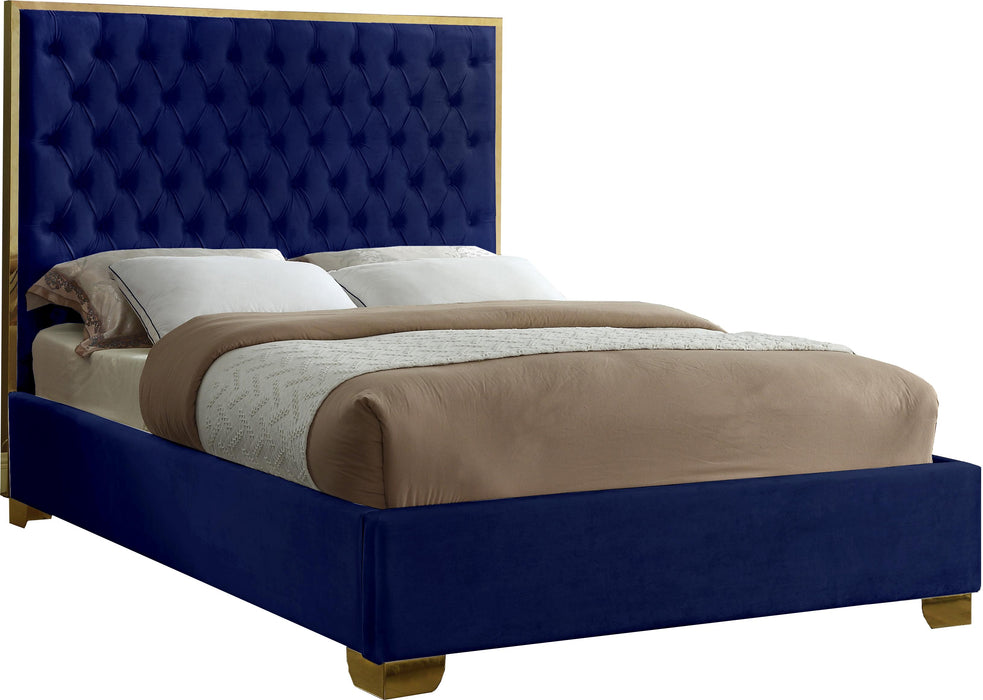 Lana Navy Velvet King Bed image