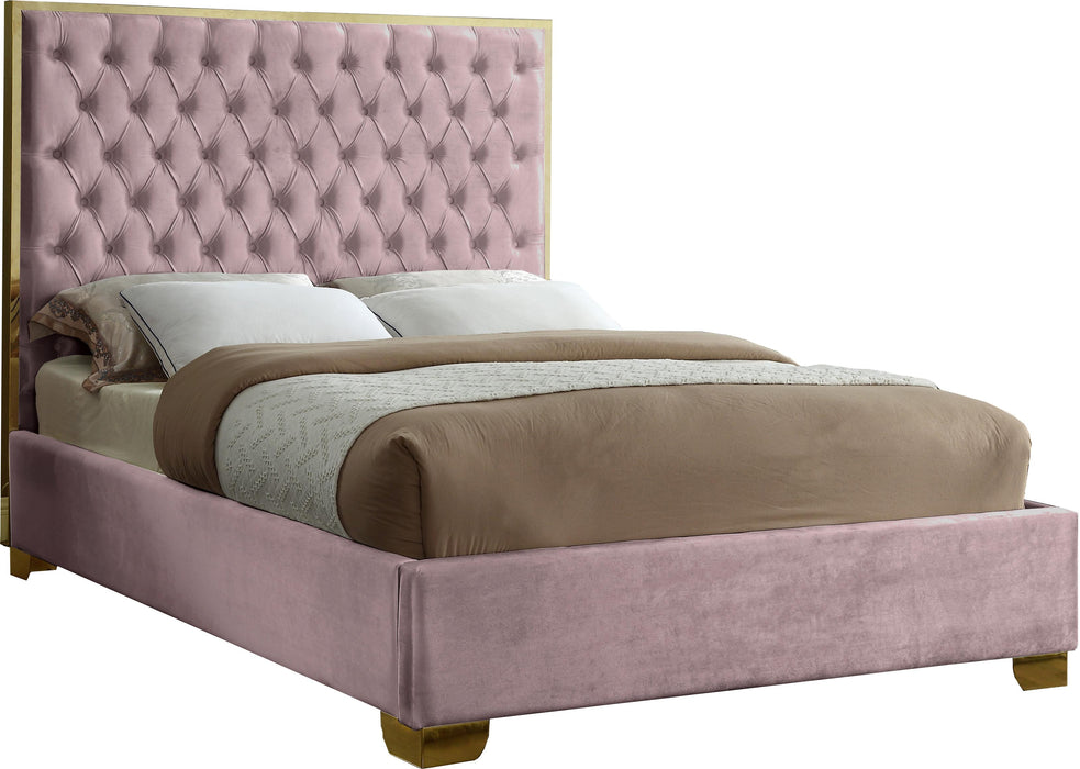 Lana Pink Velvet King Bed image