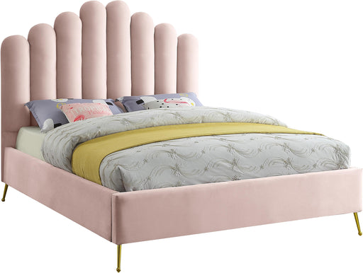 Lily Pink Velvet Queen Bed image