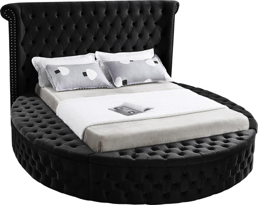 Luxus Black Velvet Queen Bed (3 Boxes) image