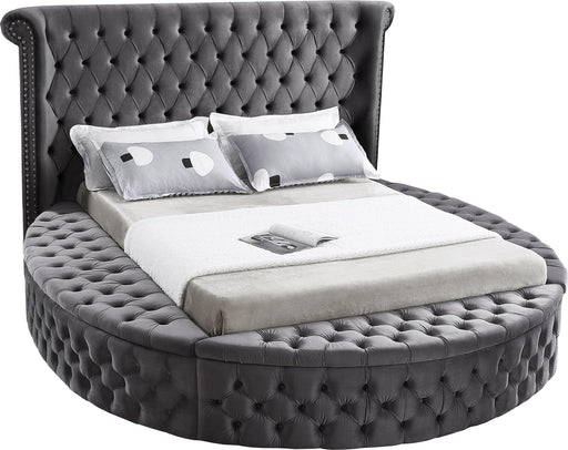 Luxus Grey Velvet Full Bed (3 Boxes) image
