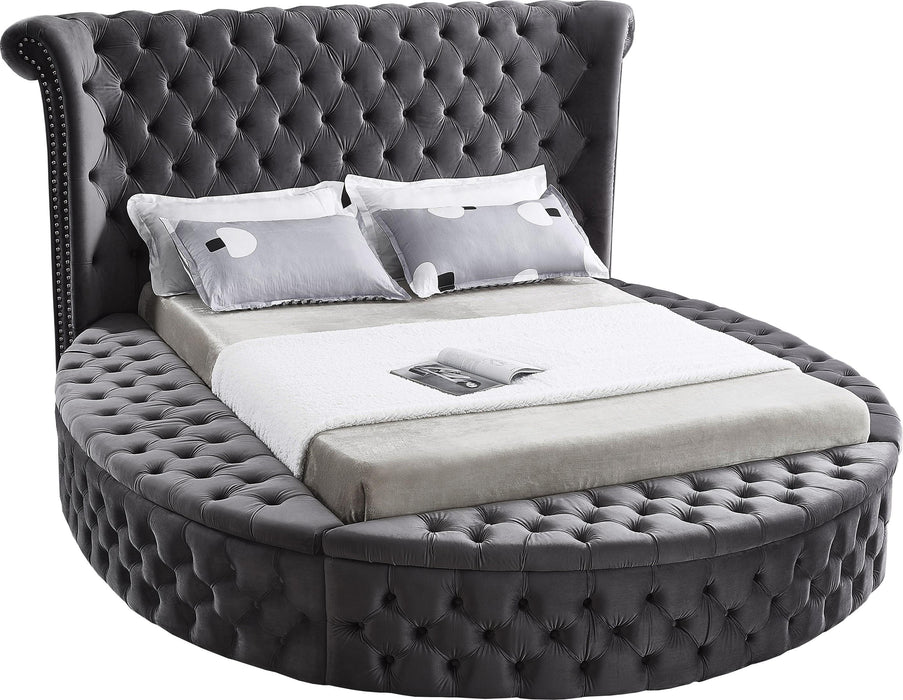Luxus Grey Velvet Queen Bed (3 Boxes) image