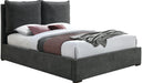Misha Pepper Black Polyester Fabric King Bed (3 Boxes) image