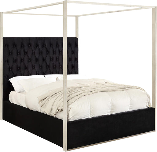 Porter Black Velvet Queen Bed image