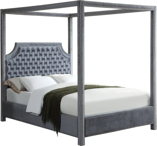 Rowan Grey Velvet King Bed (3 Boxes) image