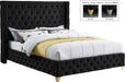 Savan Black Velvet Queen Bed image