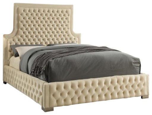 Sedona Cream Velvet Queen Bed image