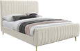 Zara Cream Velvet King Bed (3 Boxes) image