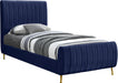 Zara Navy Velvet Twin Bed (3 Boxes) image