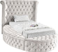 Luxus Cream Velvet Twin Bed (3 Boxes) image