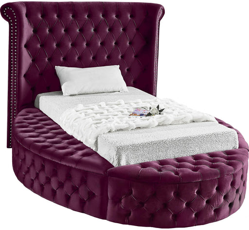 Luxus Purple Velvet Twin Bed image